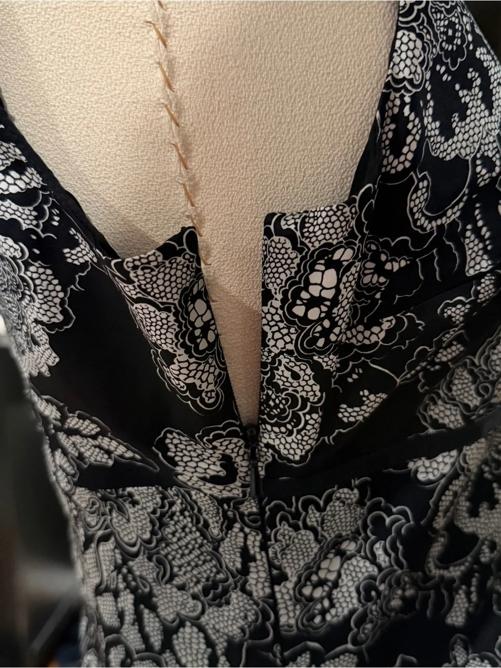 Karen Millen Black and Silver Floral Dress